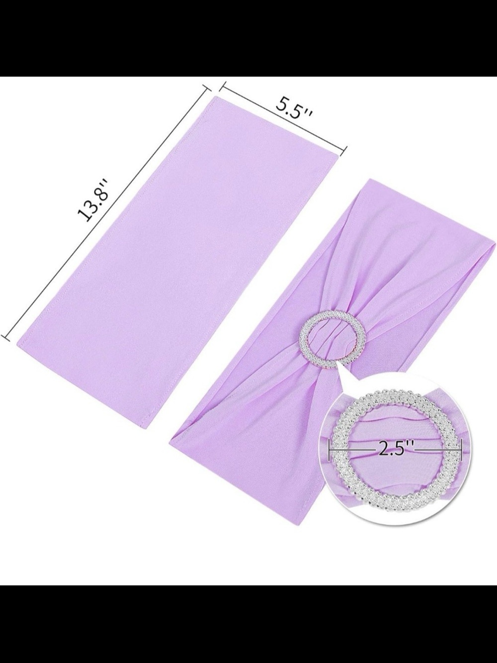 Lavender Crystal Ring Stretch Headband - Women Accessories